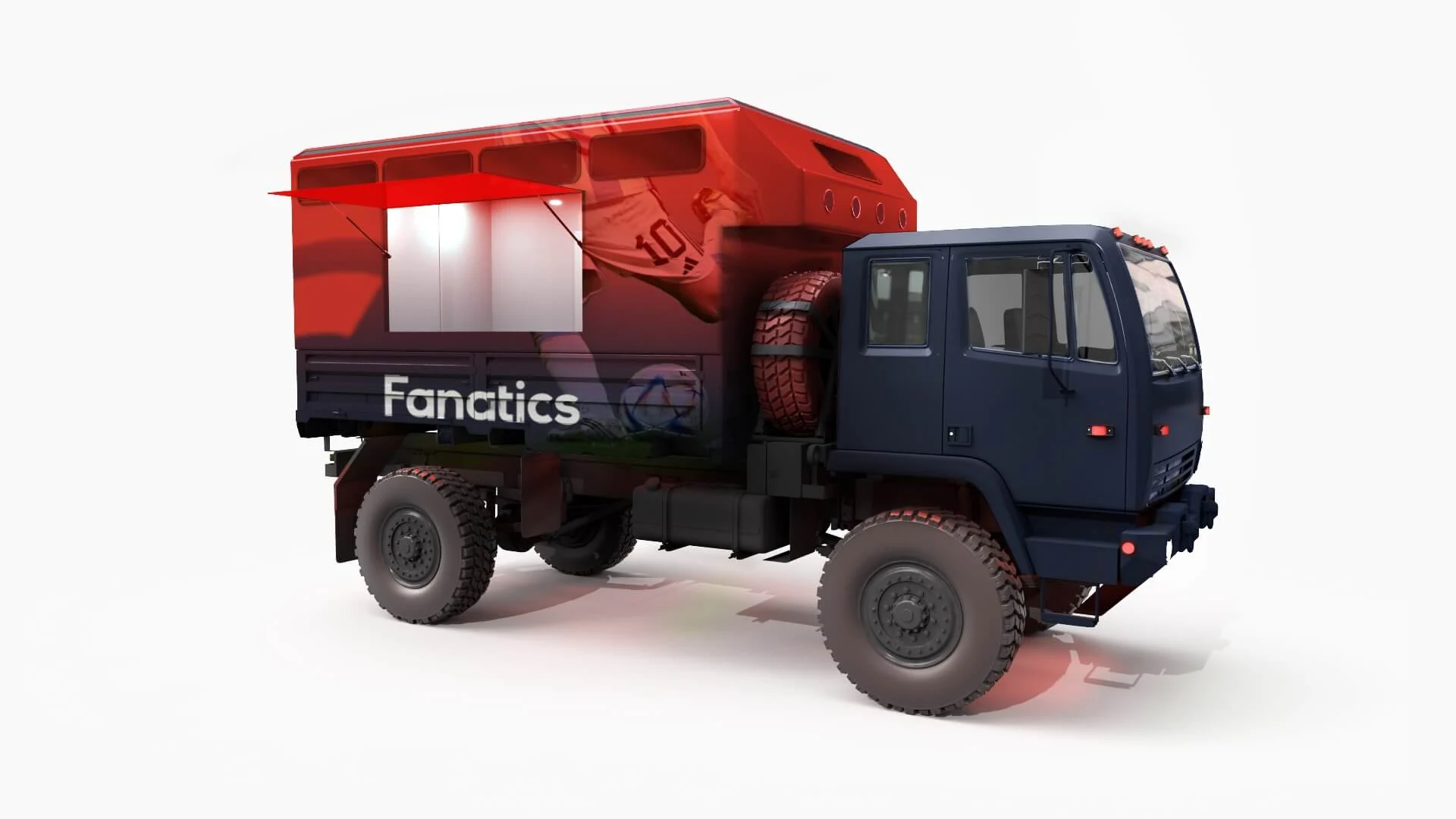 Fanatics truck mockup, red