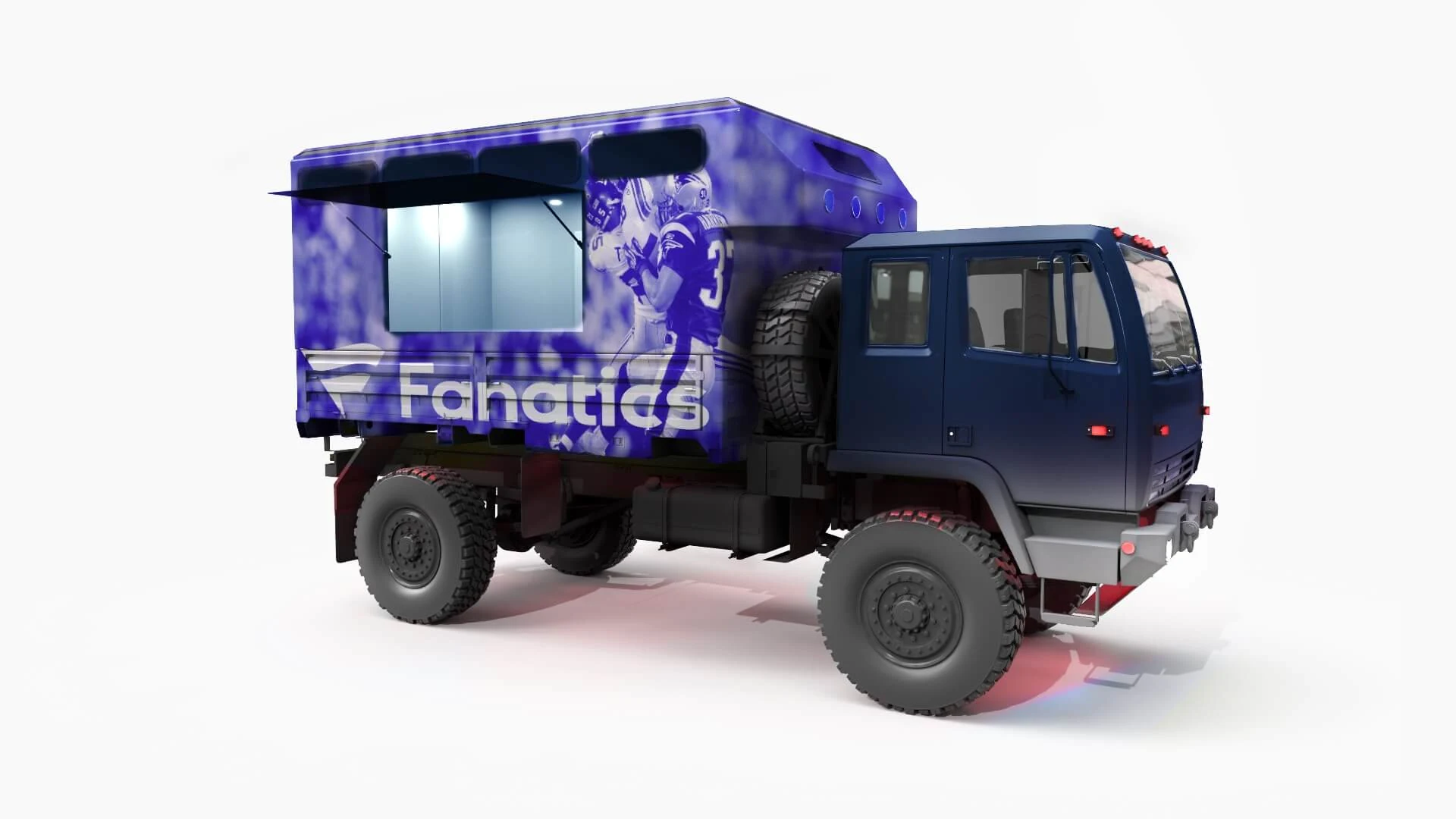 Fanatics truck mockup, blue