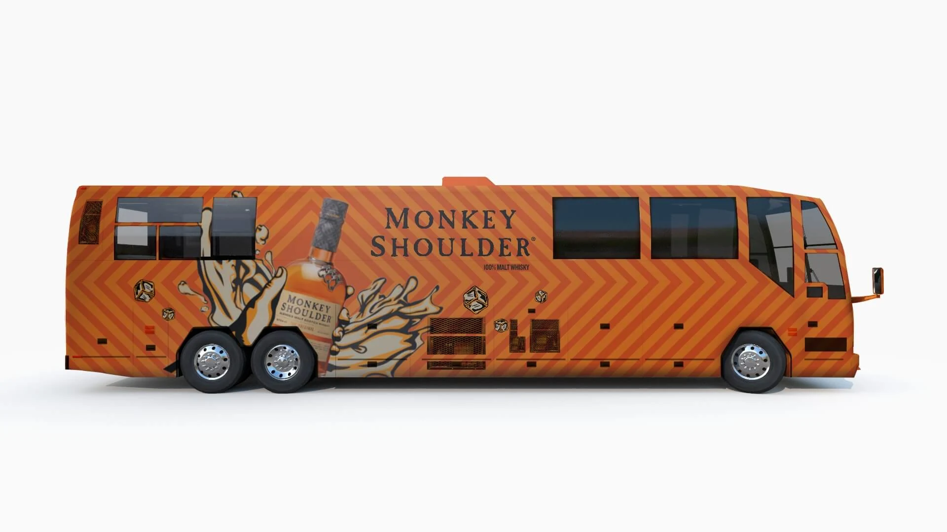 Monkey Shoulder bus wrap mockup