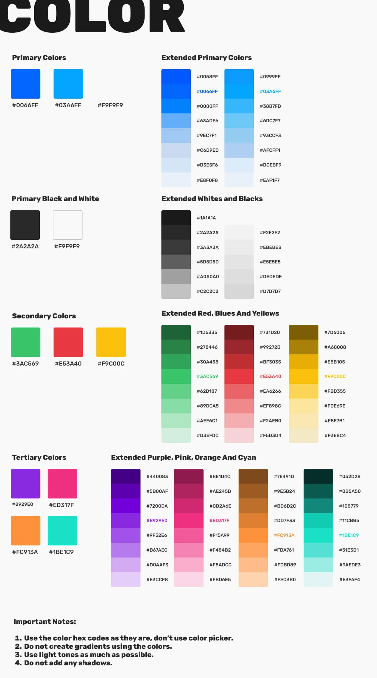 SalesBlink brand color palette