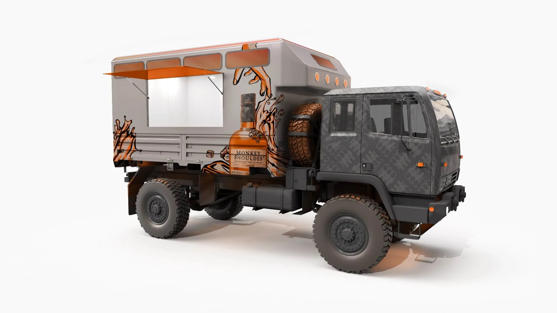 Monkey Shoulder truck mockup